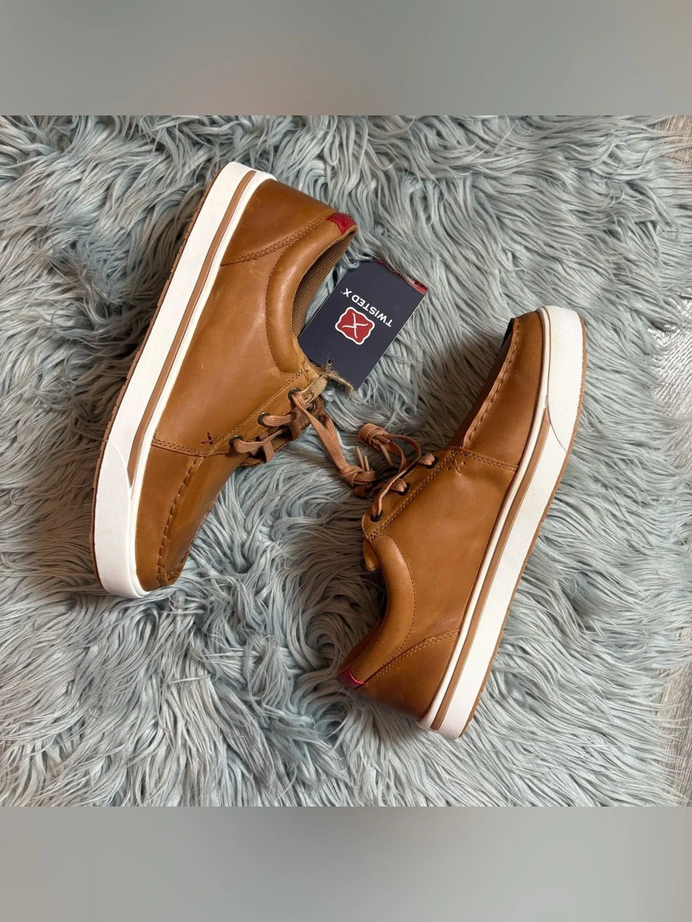 Twisted X kicks rice husk outsole casual lace up moc toe shoe in tan - 9.5 NWT